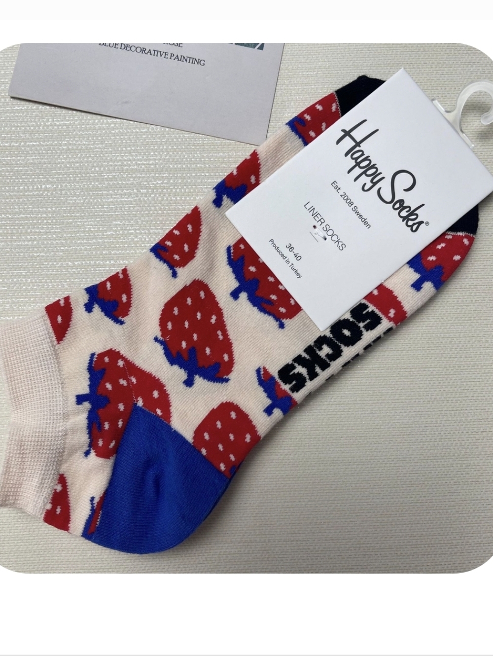 Happy Socks Strawberry Print Liner Socks